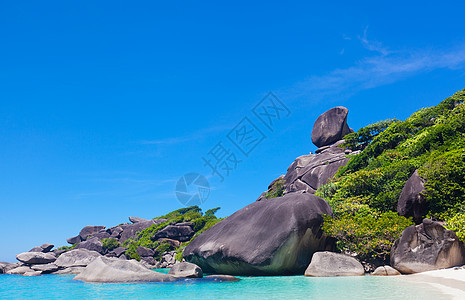 泰国西米兰群岛天际娱乐旅游天蓝色风景海浪异国旅行天堂石头图片