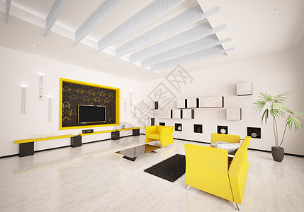 现代3号客厅的内地电视黄色桌子木头建筑学房间房子地面座位木地板图片