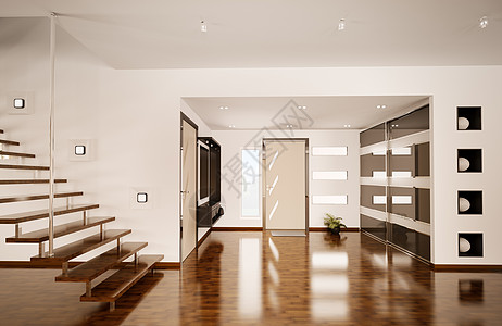 3号大厅现代室内前厅建筑学房子白色窗户脚步木头镜子地面木地板图片
