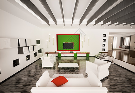 现代3号客厅的内地沙发黑色长椅房子建筑学大厅房间家具地面座位图片
