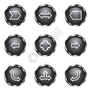 光滑图标集光标互联网商业网站黑色收藏箭头圆形篮子导航图片