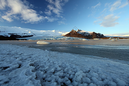 瓦特纳伊冰帽旅行风景蓝色冰山反射旅游环境冰川天空图片