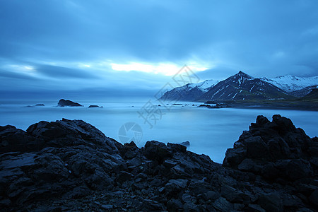 东南冰原的暴风海海岸危险火山海浪天空美丽环境海岸线旅行支撑图片