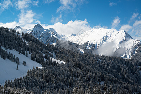 Montafon滑雪山谷太阳游客旅游景观全景顶峰阳光巅峰活动旅行图片