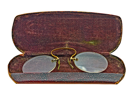 旧针钉内壳圆形照片夹子收藏品稀有性鼻眼镜剪裁小路玻璃案件图片