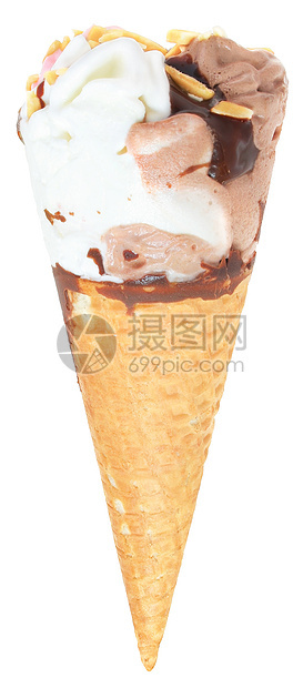 冰淇淋甜点食物锥体小吃奶油香草坚果图片