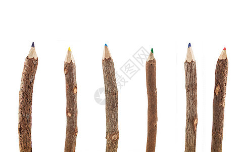 木色铅笔宏观礼物绿色纪念品学校白色创造力绘画爱好蓝色背景图片