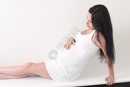 孕妇女孩怀孕妈妈女士成人母性女性身体白色母亲背景图片