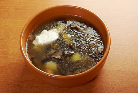 家做蘑菇汤蔬菜美食木材食物常委土豆午餐勺子薏米奶油图片