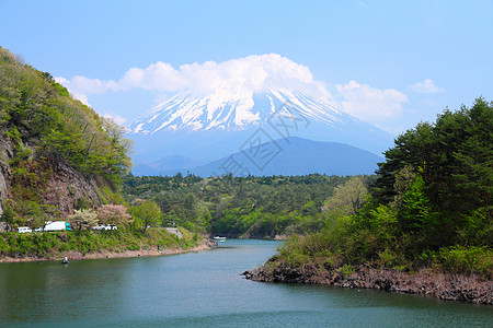 藤藤山事子公吨反射公园旅行观光湖泊树木旅游火山图片