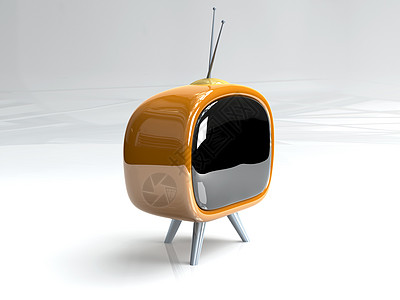 Retro Tv 重试Tv视频监视器宣传屏幕播送橙子电视娱乐手表播客图片
