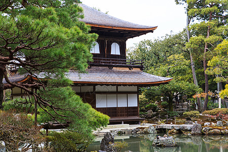 银阁寺  日本京都历史遗址佛教徒寺庙花园建筑宝藏文化国家遗产图片