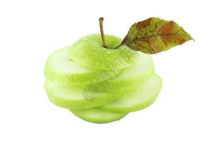 新鲜绿苹果营养茶点早餐饮食食物农业水果果汁生态花园图片