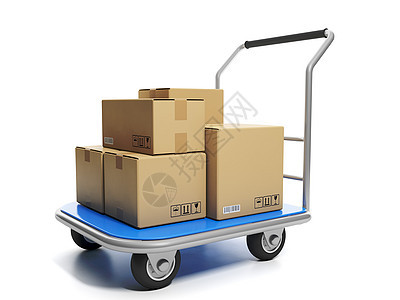 装有纸箱的大型货物 交付货物 服务图片