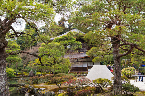 银阁寺  日本京都寺庙历史遗址花园遗产国家佛教徒建筑历史性文化图片