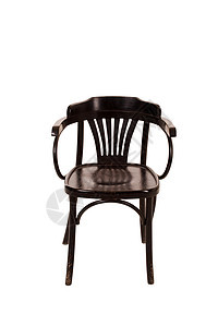 白色背景的木椅个性家具古董酒吧风格工作凳子座位工艺黑色图片