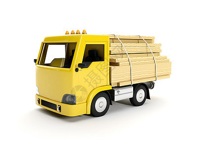 3个插图 一组板块和卡车 交付货物图片