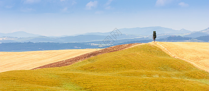 托斯卡纳国家风景天空农业乡村草地绿色山坡场地孤独农田图片