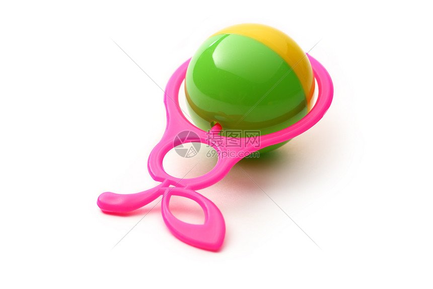 色彩多彩的响声绿色婴儿红色乐趣游戏噪音塑料玩具拨浪鼓新生图片