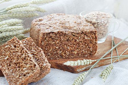 土制传统面包玉米耳朵谷物粮食燕麦种子饮食生活早餐面粉图片