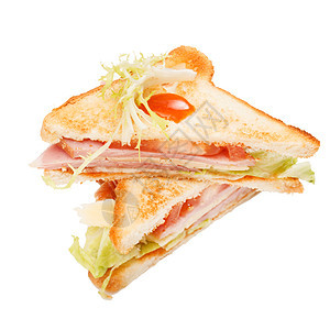 美味三明治小吃午餐美食沙拉绿色团体托盘盘子猪肉俱乐部图片