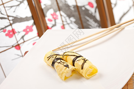 奥梅莱特 Maki 寿司美味宏观玉子午餐樱花鳗鱼花朵芝麻食物美食图片