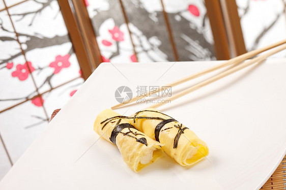 奥梅莱特 Maki 寿司美味宏观玉子午餐樱花鳗鱼花朵芝麻食物美食图片