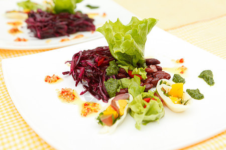 夏季沙拉加卡拉马里沙拉餐厅午餐香蒜食物沙拉盘子火箭小吃国王奢华图片