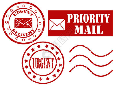一套邮票文档控制服务邮政橡皮红色插图商业字母图片