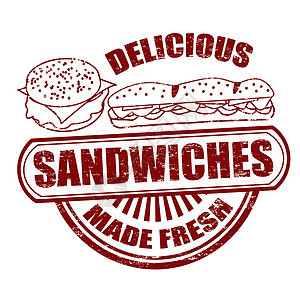 三明治邮票苦恼餐厅质量标签熟食美味食物市场烹饪橡皮背景图片