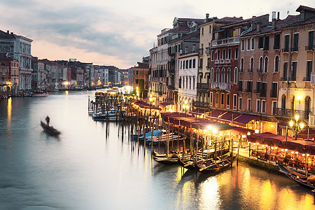 晚上大运河 威尼斯地标建筑学运输餐厅旅游街道旅行日落风景吊船图片