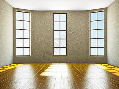 有窗口的空房间木地板装潢房子阳光窗户住宅风格装饰大厅公寓图片