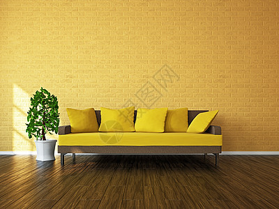 带沙发和植物的房间阳光风格长椅窗户建筑学软垫休息室长沙发家具公寓图片