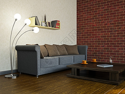 客厅的沙发长椅生活枕头风格工作室艺术房间软垫木地板桌子图片