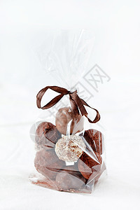 巧克力松露糕点丝带圆形团体礼物幸福粉末坚果展示可可图片