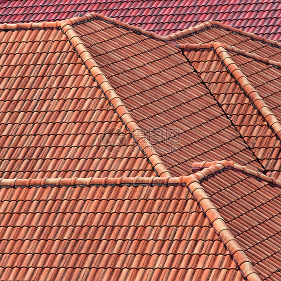 红砖屋顶条纹红色陶瓷建筑学制品住宅橙子建筑房子平铺图片