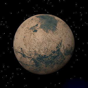 夜晚的火星行星 - 3D图片