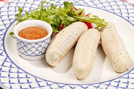 德国香肠火箭营养餐厅沙拉午餐派对平底锅萝卜美食食物图片