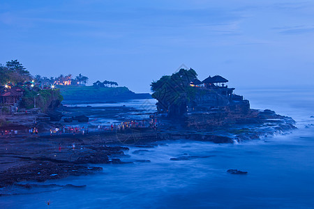 塔纳罗托寺地标海洋太阳蓝色悬崖风景精神上帝建筑旅行图片