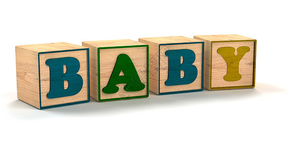 白背景下孤立的婴儿拼写子儿童颜色块Name图片