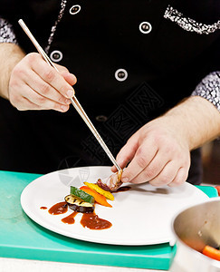 厨师工作装潢餐厅沙拉男人职业食物烹饪美食盘子厨房图片