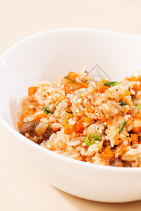 大米加蔬菜美食盘子美味宏观午餐油炸餐厅茄子香料食物图片
