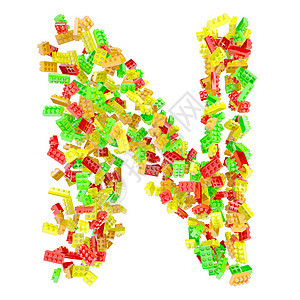 字母N由儿童区块组成图片