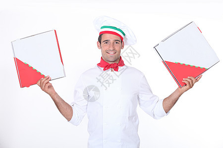 比萨厨师红色食物男性美食头发围巾工作室男人帽子微笑图片