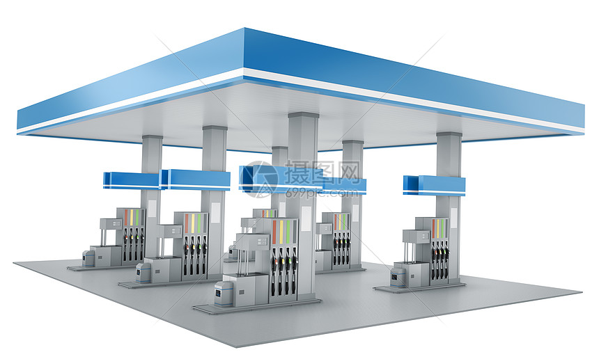 天然气加油站水平伺服燃油车站活力蓝色化石喷嘴汽油软管图片
