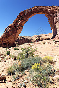著名的Corona Arch地形环境生态旅行峡谷石头土地公园风景沉积图片