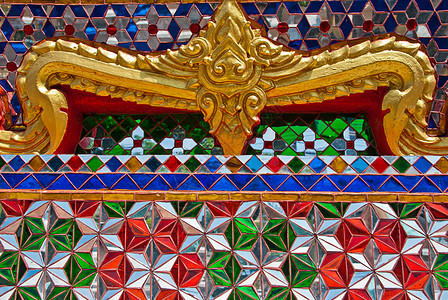 泰国寺庙模式文化艺术亚裔宏观金子背景图片