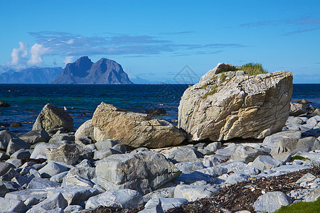 挪威海岸海岸线海洋大豆石头风景全景支撑岩石图片