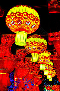 中国灯笼团体展览节日旅行红色圆形黄色图片