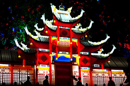 中国灯笼旅行黑色公园节日红色展览图片